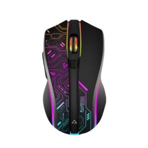 Armaggeddon Mikoyan Foxbat-III Cyberpunk 2.4GHz Wireless RGB Gaming Mouse – Black